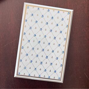 Vintage Otagiri Japan Lacquerware Address Book Blue Rose Gold Trim Unused NEW